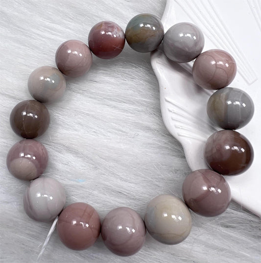 Natural Alashan Jade Bracelet Round 14mm Beads